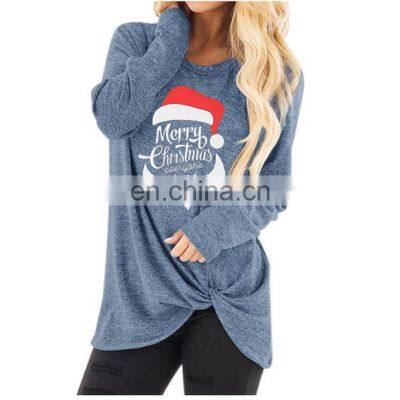 Factory Outlet 2021 Amazon Printed Christmas Fashion Trend Top Europe and America Large Size Ladies Long Sleeve T-shirt