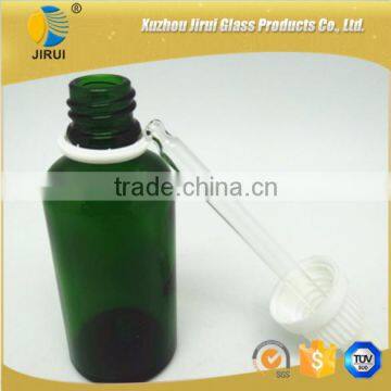 50ml green color boston essential oil glass bottle with tamper proof cap and glass dropper