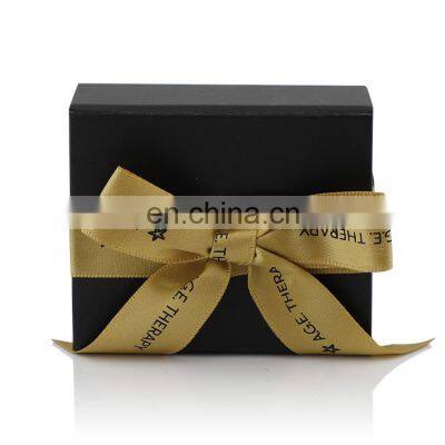 china suppliers black small magnetic paper gift box with ribbon closure