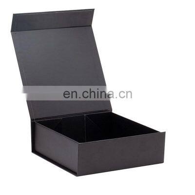 Standard Black Retail Packaging Magnetic Closure Flat Fold Scarves Gift Box With Ribbon photo-3