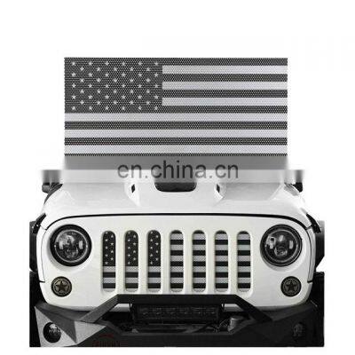 Grill Inserts Mesh American Flag Matte Steel Mesh Grille Grid for 07-18 Jeep Wrangler JK JKU (Black&White Old Glory)