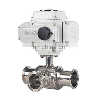 2 inch 4 inches 3 Way Ball Valves Stainless Steel Sanitary Motorized Electric Ball Valve 12V