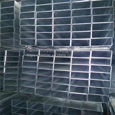 Yunnan Q235 square tube wholesale hot dip galvanized square tube 40 * 80 * 3 square tube Kunming sales square tube