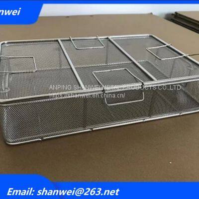 Stainless Steel Wire Mesh Tray With Lid Surgical Autoclave Holding Instruments Sterilization photo-2