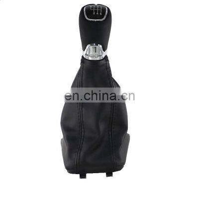Chrome & Leather Manual Gear Shift Knob Shifter Lever Handle Stick For Skoda Octavia A7 MK3 2014 2015 2016 2017