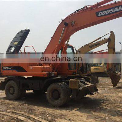 high working quality wheel excavator used dh210w-7 with breaker line for sale