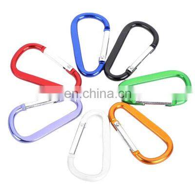 Factory Wholesale Custom Laser Engraved Logo D Shape Snap Tactical Hook Carabiner Black Clip Aluminium Carabiner Hooks