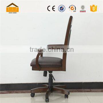 Hot Sale Wooden Black Leather Office Chair photo-6