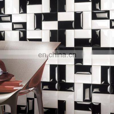 75x150mm Black Color Kitchen Backsplash Subway Tile Ceramic Wall photo-5