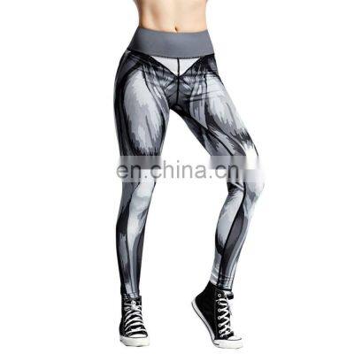 Custom Design Wholesale Price Sparkle Blue Lady Sublimation Printing Leggings for Women photo-4
