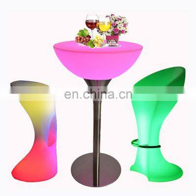 16 colors portable bar table led cocktail table wireless illuminated party bar table modern glowing coffee shop led chair