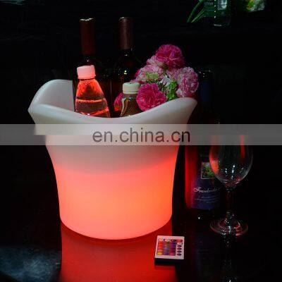 Illuminated  LED luminous ice bucket square plastic ice bucket  Portable Party Use Led Rechargeable Cooler LED ice bucket