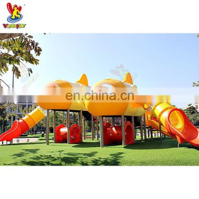 Amusement Park Double Airplane Theme Playset Aircraft Outdoor Kids Playground Plastic Slides Equipment for Kindergarten