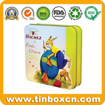 Christmas Oval Chocolate Tin Can Tin Box With Embossing and Metallic Printing Effect photo-3