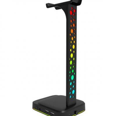 RGB LED Over Ear Gaming Headset Holder Stand with Keyboard and Mouse Connect USB HUB for Gamers Mounts Stands Product Category