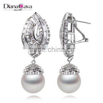 Wholesale Jewelry Worldwide Piercing Ears Crystal Zirconia Shell Pearl Drop Earrings