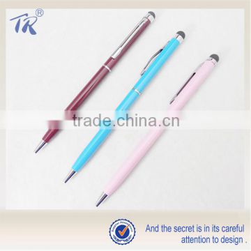 Multi Color Accepted Promotional Metal Slim Touch Screen Pen