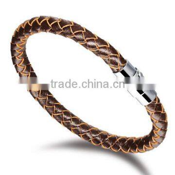 Leather Bracelet Jewelry Wide Braided Leather Bracelet Bangle for Men and Women