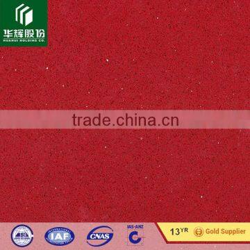 Red color material artificial quartz stone slabs for vanity top factory price