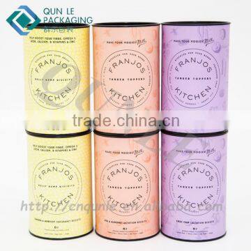 Luxury Decorative Handmade Biscuit Paper Tube with Tin Cover