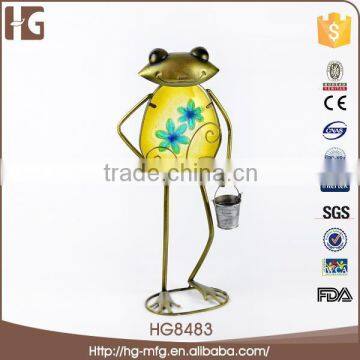 China manufacturer metal frog 25x12x53CMH HG8483 garden decoration made in China