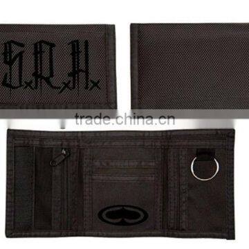 2016 Cheap promotion nylon wallet with Zipper with embroidery