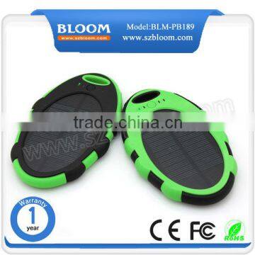 Oval portable smart mobile solar panel 5000mah