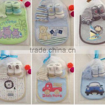 Factory Direct Sales baby bib sets baby gift set 2016