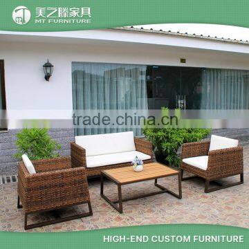 4-Piece Cushioned Outdoor Rattan Wicker Sofa Sectional Patio Furniture Set