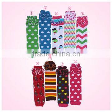 Wholesale Colorful Cotton Warm Baby leggings Striped Ruffles Knitted Sock