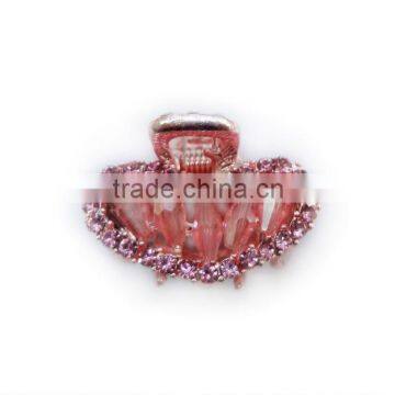 Charming Heart Design Alloy Casting Hair Claw With Glass Beads & Crystals