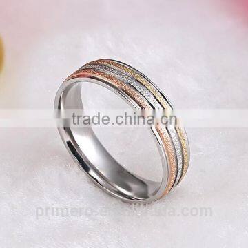 5MM Width Matte 3 Color Ring For Women Girls Gift With Korean Style Fashion Gold Designs Jewelry photo-6