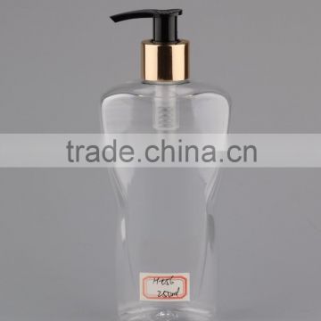 250ml plastic PET bottle with lotion pump for liquid