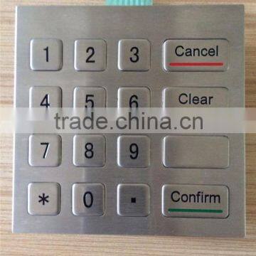 16 button numeric electronic usb metal keypad