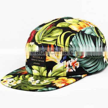 Attractive sublimation printing 5 panel camper cap