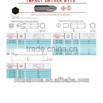 36mm & 80mm Slotted Impact Driver Bit, Insert Bit, Power Bit, Screwdriver Bits, Hand Tool Accessories