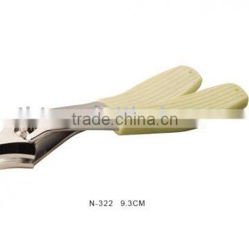 Soft touch handle plastic toe care slant nail clipper