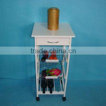 4-layer MDF kitchen trolley with drawer