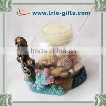 Resin europe snow globe, decorative resin candle holder