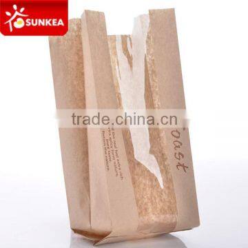 Custom printed bread paper kraft bags clear front                        
                                                Quality Choice