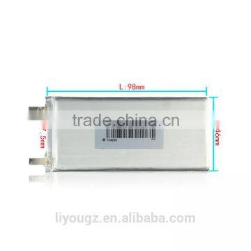 2016 Hight Quality High Power Rechargeable 3.7V 4100mAh 754698 Li-ion Battery