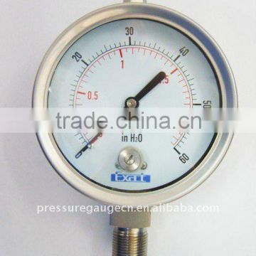 liquid filled mbar pressure gauge