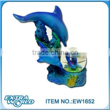 resin dolphin snow ball souvenir for tourist