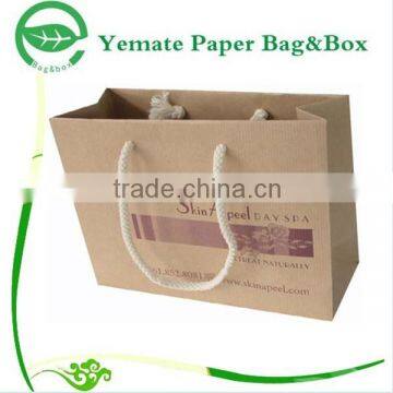 low cost customized print and design handmade printed brown kraft paper packaging shopping bag