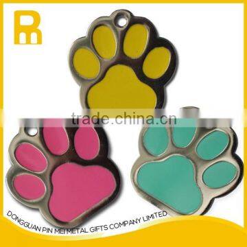 Metal crown paw bone pattern qr code pet tag