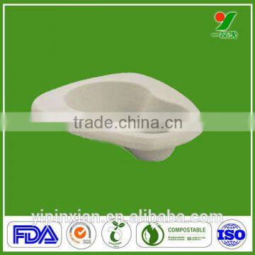 Wholesale New Design 100% Biodegradable Disposable Waterproof Molded Pulp Packaging Hygiene Paper Bedpan for Medical Use