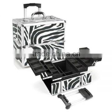 Professional Rolling Makeup Case with Detachable Trolley - Zebra ZYD-LG48