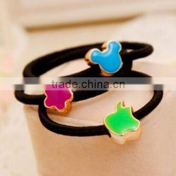 fashionable enamel apple shape ponytail holder