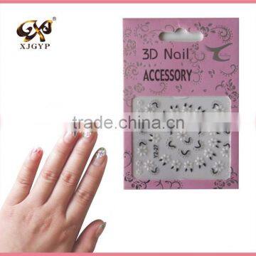 acrylic nail form stickers/beautiful 3d nail sticker/3d flower nail stickers