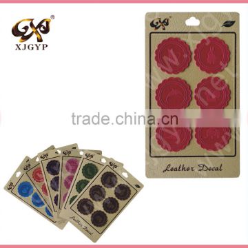 leather decoration stickers/PU leather sticker decal/PU leather sticker decoration